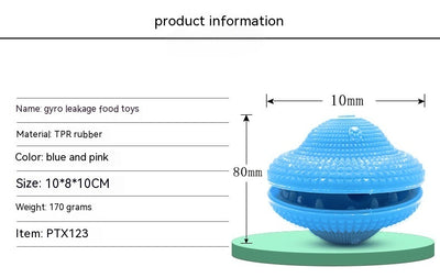 Blue TPR pet toy ball with textured surface, designed for food dispensing and molar training, with kibble scattered around. - Image 18