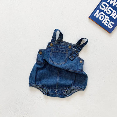 Mono Jumpsuit para Bebé en Denim de Algodón con Detalle Triangular - Image 21