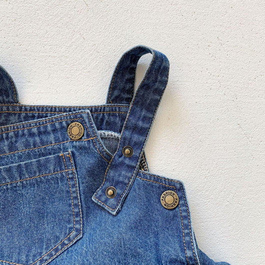 Mono Jumpsuit para Bebé en Denim de Algodón con Detalle Triangular - Image 25