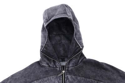 Sudadera Hoodie Hombre Diseño Distressed con Costuras Contrastantes - Forro Polar Grueso Invierno - Image 18