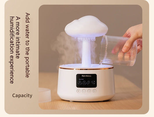 Difusor de Aroma con Luz Ambiental de Siete Colores y Efecto Lluvia Nube - Image 16