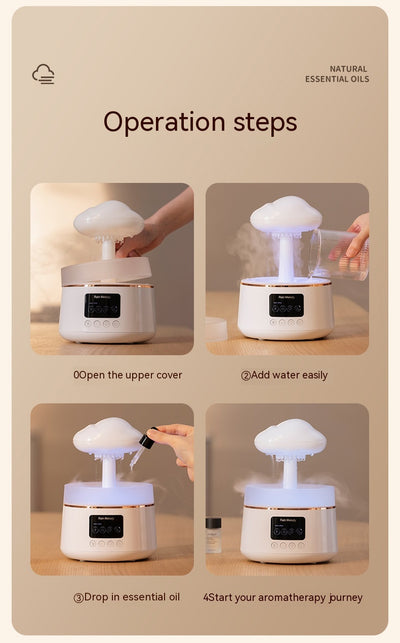 Difusor de Aroma con Luz Ambiental de Siete Colores y Efecto Lluvia Nube - Image 19