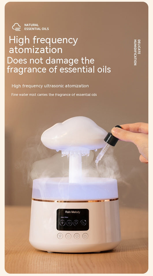 Difusor de Aroma con Luz Ambiental de Siete Colores y Efecto Lluvia Nube - Image 24