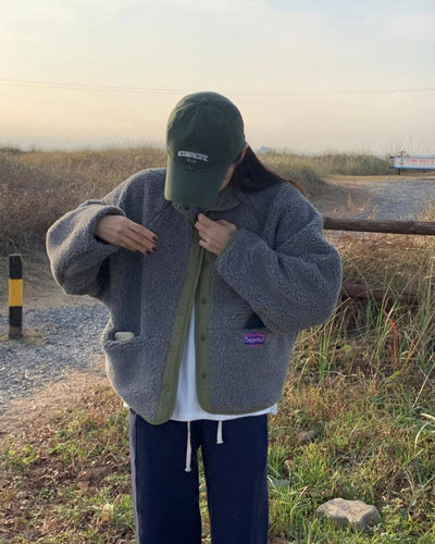 Abrigo de Lana de Cordero Gruesa para Mujer Estilo Coreano Invierno - Diseño Reversible con Cuello Alto - Image 16