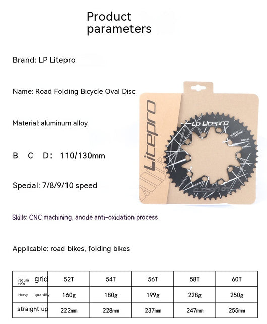 Plato de Cadena Plegable 110BCD Universal para Bicicleta de Ruta - Image 14