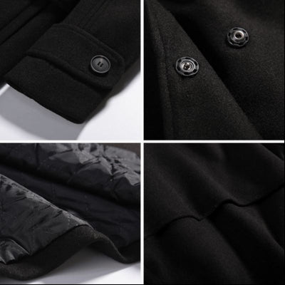 Abrigo Largo de Lana para Mujer Negro Elegante y Cálido - Image 11