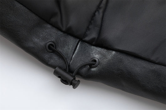 Abrigo de Cuero PU con Cuello Parado y Forro Térmico - Image 20