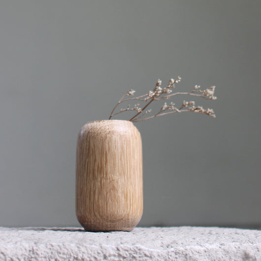 Jarrón de Madera Maciza Estilo Japonés con Flores Secas Decorativas - Image 25