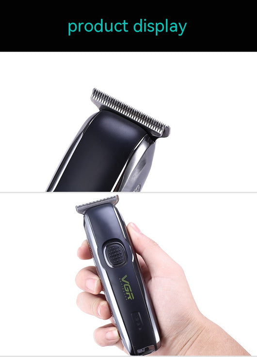 VGR V-020 professional black and silver rechargeable beard trimmer kit with 1mm, 2mm, 3mm guide combs, USB cable, cleaning brush, and oil. - Image 8