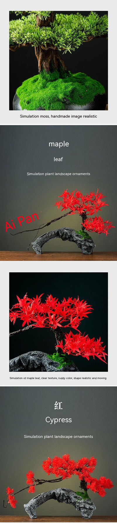 Bonsái Artificial de Pino Verde con Fuente - Decoración Feng Shui para Hogar y Oficina - Image 13