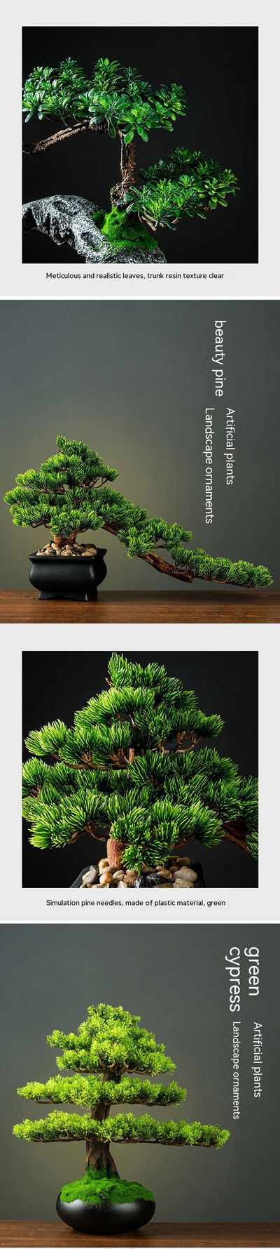 Bonsái Artificial de Pino Verde con Fuente - Decoración Feng Shui para Hogar y Oficina - Image 15
