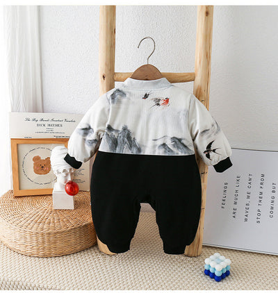 Pijama Enterizo Bebé Estilo Otoñal con Diseño Cartoon y Forro Polar - Image 6