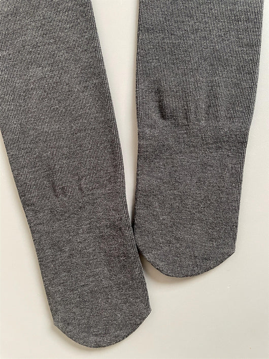 Medias de Algodón Reforzadas con Rayas Verticales Gris - Image 13