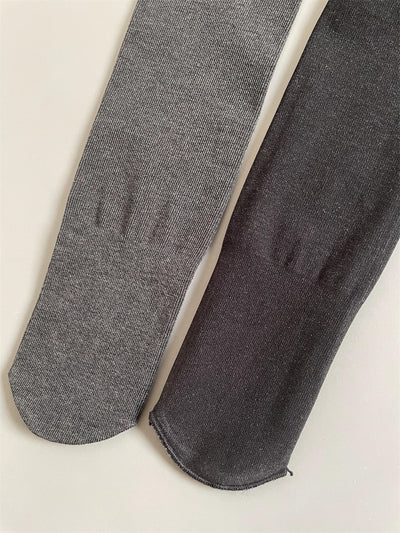 Medias de Algodón Reforzadas con Rayas Verticales Gris - Image 15