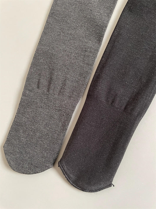 Medias de Algodón Reforzadas con Rayas Verticales Gris - Image 15