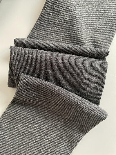 Medias de Algodón Reforzadas con Rayas Verticales Gris - Image 16