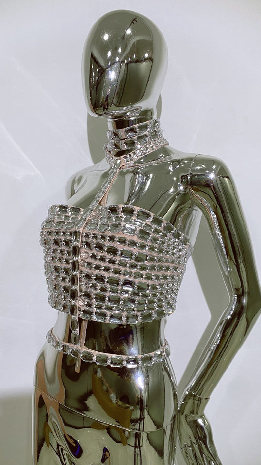 Top Tubo Bandage con Encaje y Strass Ajustable - Image 18