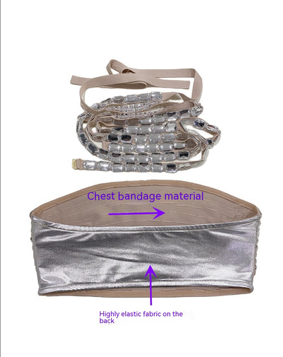 Top Tubo Bandage con Encaje y Strass Ajustable - Image 20