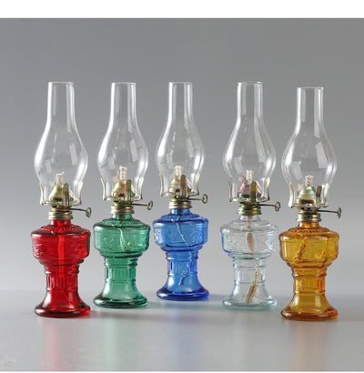 Lámpara de Queroseno Vintage de Cristal Retro - Image 11