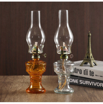 Lámpara de Queroseno Vintage de Cristal Retro - Image 14
