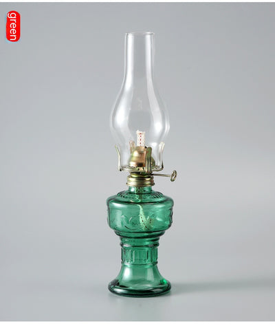 Lámpara de Queroseno Vintage de Cristal Retro - Image 19