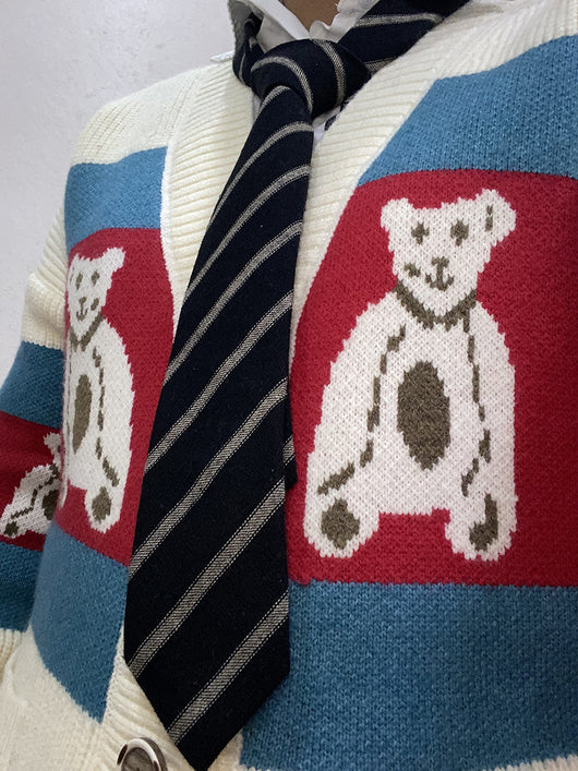 Corbata Escolar Británica de Invierno - Algodón Lino a Rayas Marrón con Cuadros - Image 24