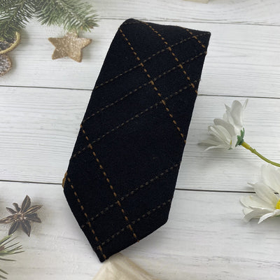 Corbata Escolar Británica de Invierno - Algodón Lino a Rayas Marrón con Cuadros - Image 32