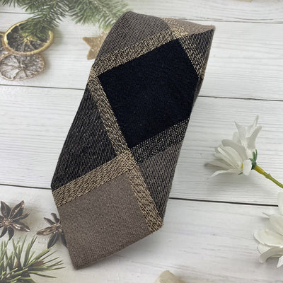 Corbata Escolar Británica de Invierno - Algodón Lino a Rayas Marrón con Cuadros - Image 35