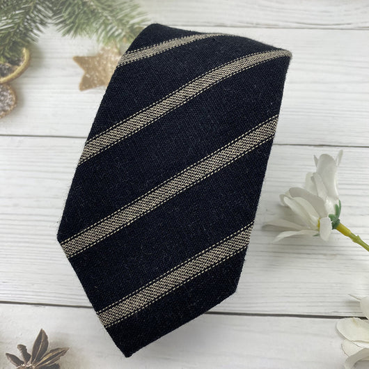Corbata Escolar Británica de Invierno - Algodón Lino a Rayas Marrón con Cuadros - Image 37