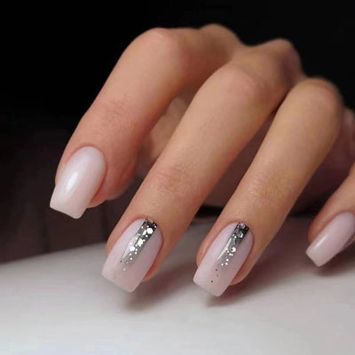 Uñas Postizas Cuadradas Degradado Negro - Diseño Europeo Minimalista - Image 15