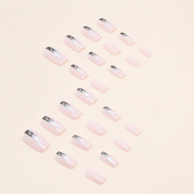 Uñas Postizas Cuadradas Degradado Negro - Diseño Europeo Minimalista - Image 18