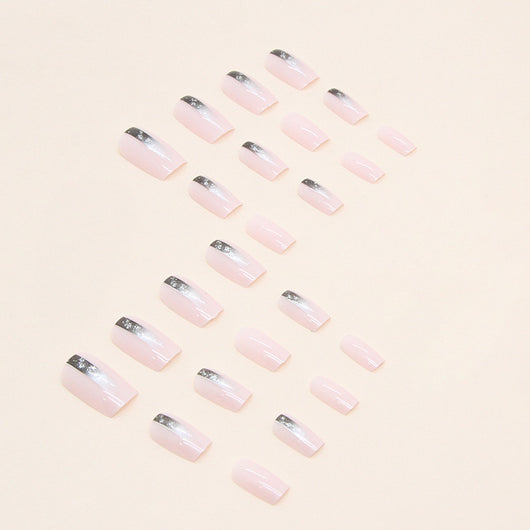 Uñas Postizas Cuadradas Degradado Negro - Diseño Europeo Minimalista - Image 18