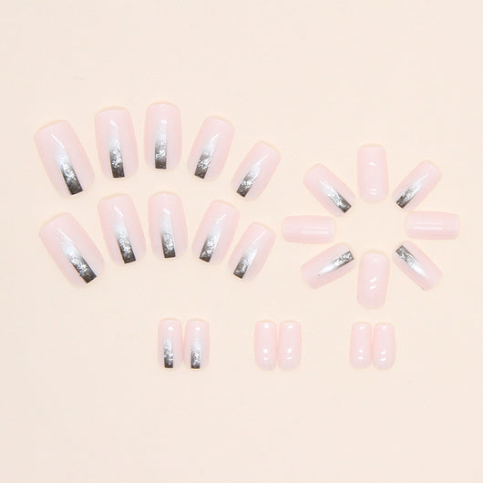 Uñas Postizas Cuadradas Degradado Negro - Diseño Europeo Minimalista - Image 19
