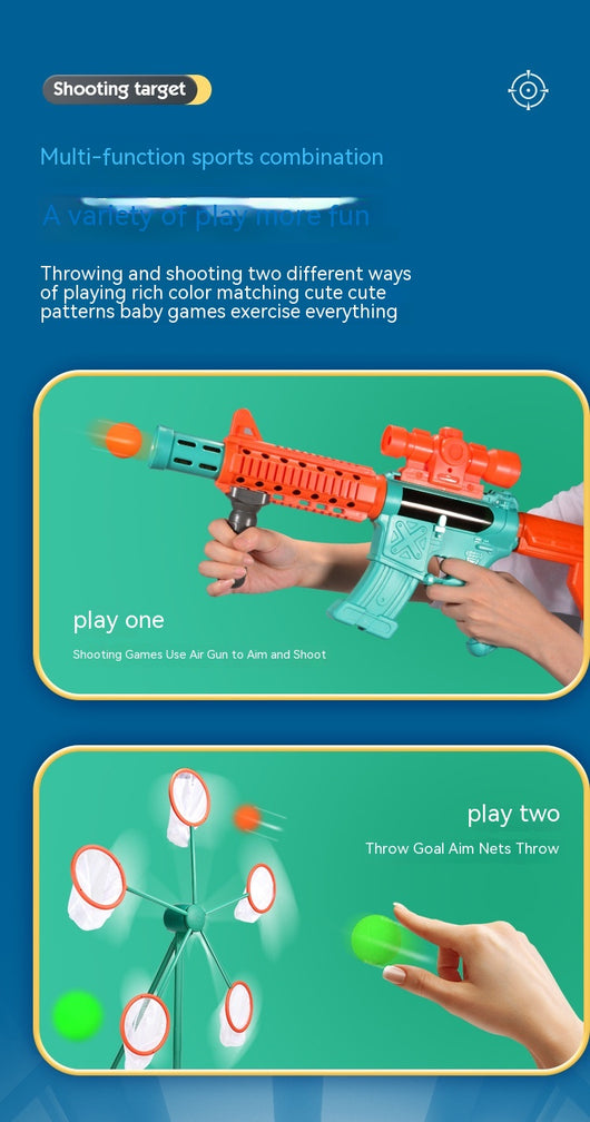 Pistola Interactiva Padre e Hijo con Blanco Giratorio Automático y Dardos Suaves - Image 10