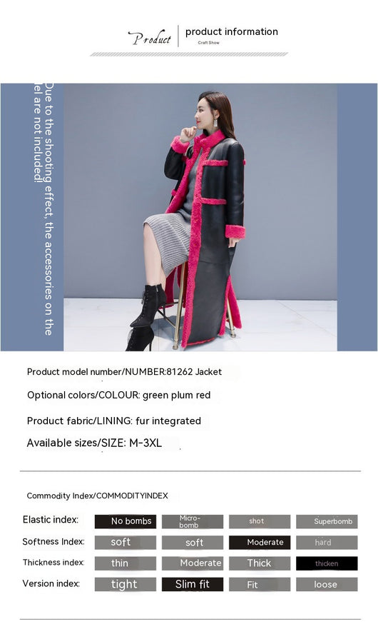 Abrigo Patchwork de Cuero y Piel de Cabra para Mujer - Image 10