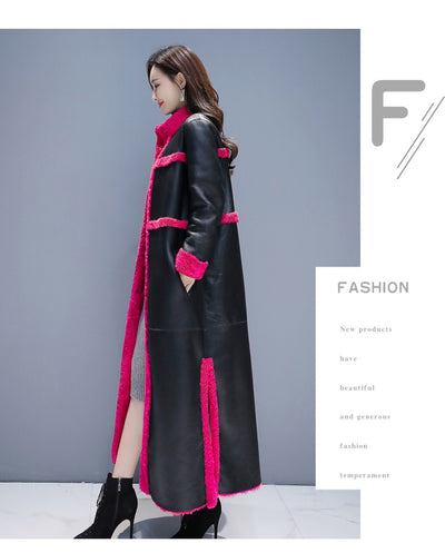Abrigo Patchwork de Cuero y Piel de Cabra para Mujer - Image 15