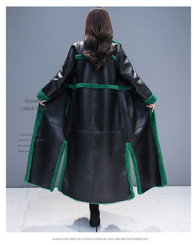 Abrigo Patchwork de Cuero y Piel de Cabra para Mujer - Image 17