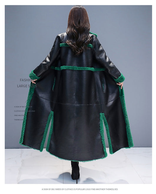 Abrigo Patchwork de Cuero y Piel de Cabra para Mujer - Image 17