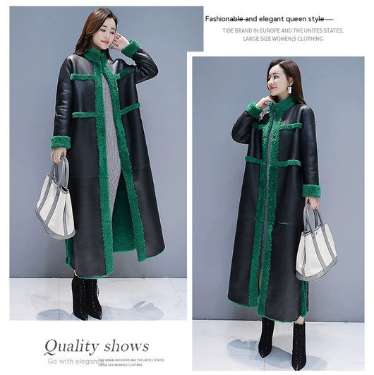 Abrigo Patchwork de Cuero y Piel de Cabra para Mujer - Image 18