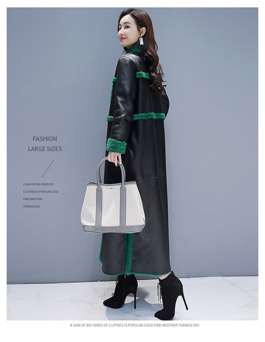 Abrigo Patchwork de Cuero y Piel de Cabra para Mujer - Image 22