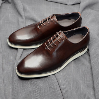 Zapatos Oxford de Cuero Genuino Fabricados a Mano - Elegancia Profesional para Hombres - Image 25