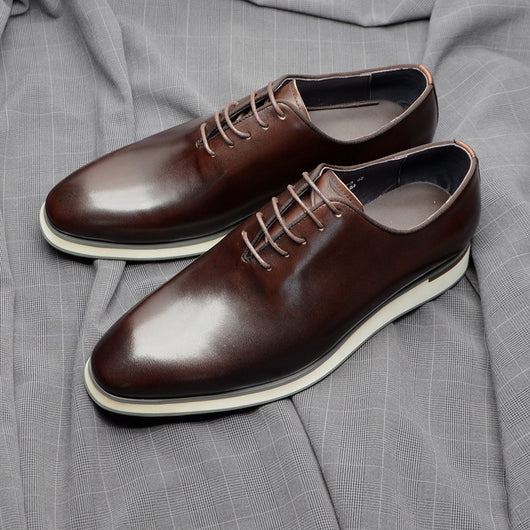 Zapatos Oxford de Cuero Genuino Fabricados a Mano - Elegancia Profesional para Hombres - Image 25