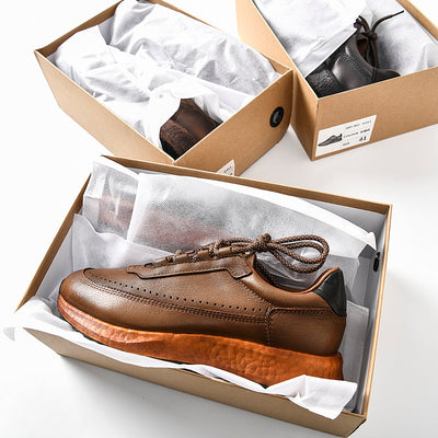 Zapatos Deportivos Casuales de Cuero Genuino Retro para Hombre - Image 10