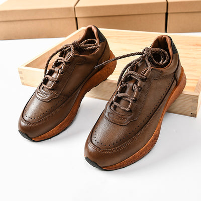 Zapatos Deportivos Casuales de Cuero Genuino Retro para Hombre - Image 11