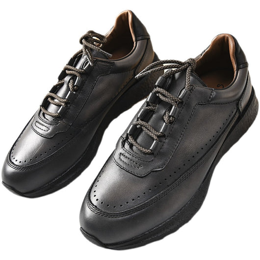 Zapatos Deportivos Casuales de Cuero Genuino Retro para Hombre - Image 13