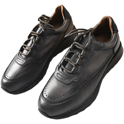 Zapatos Deportivos Casuales de Cuero Genuino Retro para Hombre - Image 22