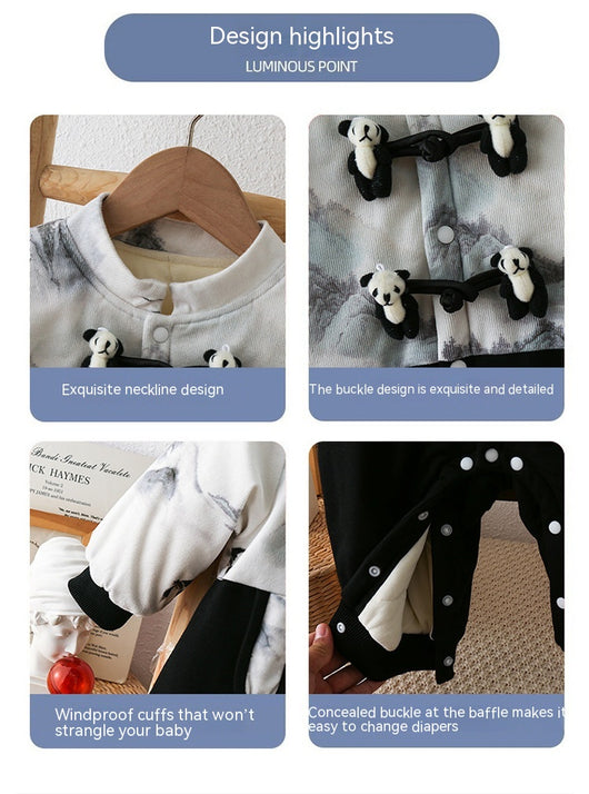 Pijama Enterizo Bebé Estilo Otoñal con Diseño Cartoon y Forro Polar - Image 15