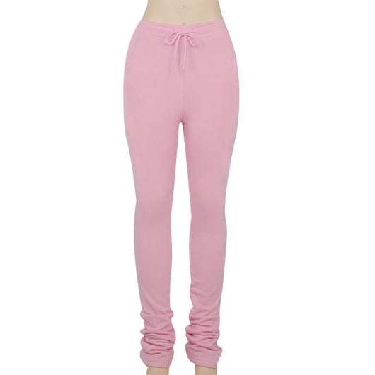 Pantalón de Cintura Alta Elástico con Pliegues y Cordón - Image 18