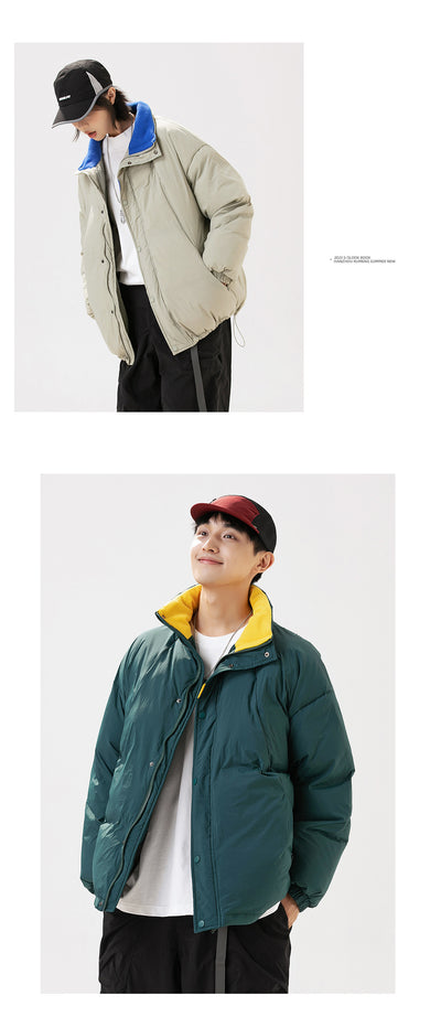 Abrigo Acolchado de Algodón Puro para Hombre con Cuello de Pie - Image 21