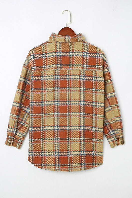 Abrigo Camisa Cuadros Suelta para Mujer - Elegancia Casual de Manga Larga - Image 26